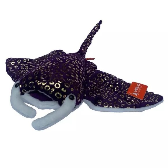 Wild Republic Foilkins Manta Ray Plush Stuffed Animal 12" - Picture 2 of 3